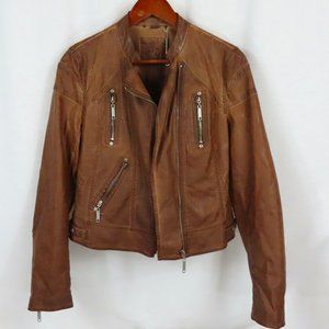 L2 Faux Leather Brown Tan Jacket Sz. L